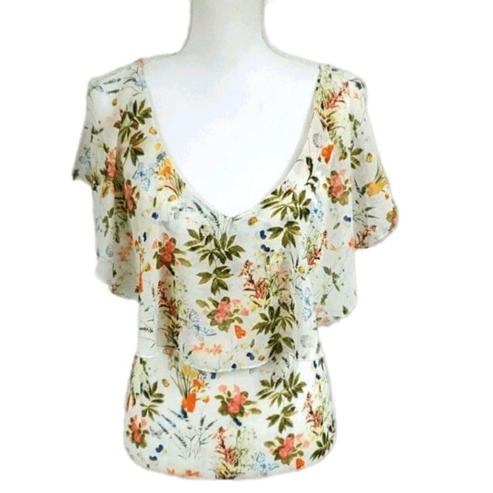 💐 IJeans by Buffalo Flirty Floral Blouse, Large 💐